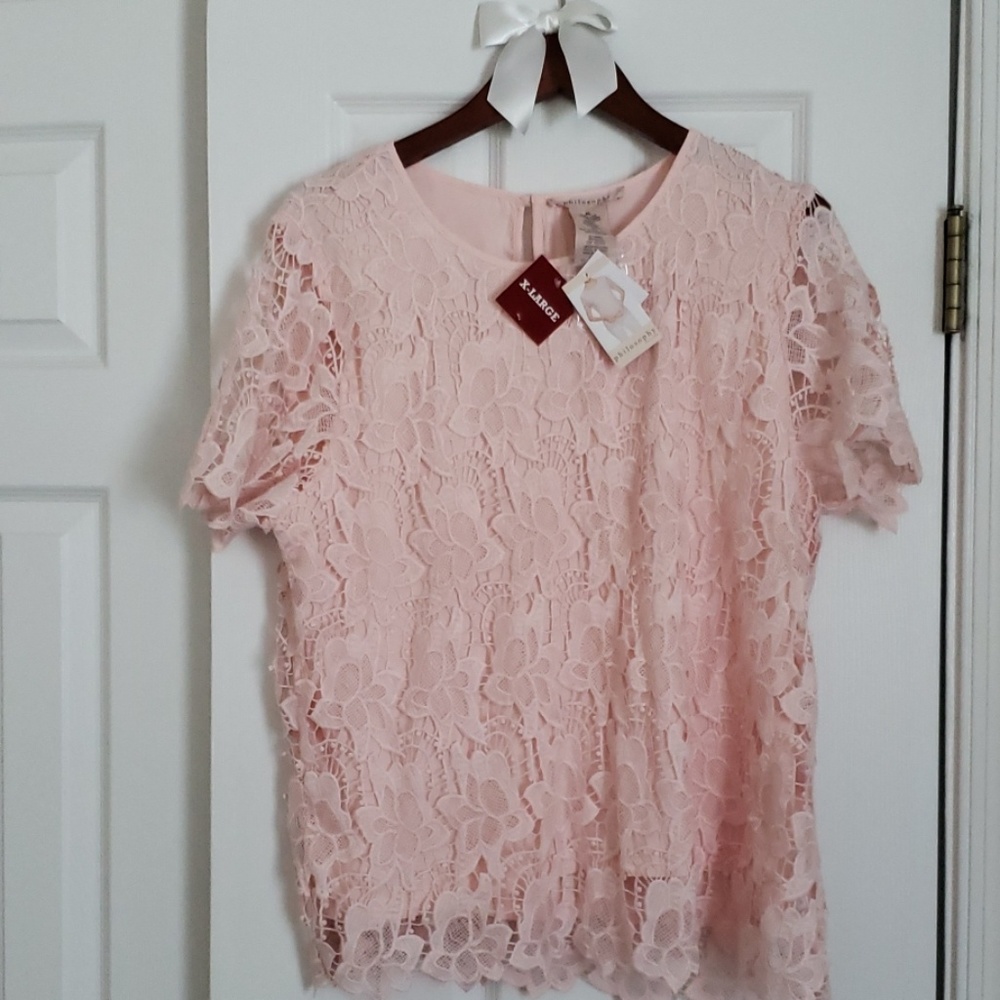 Blush pink lace top